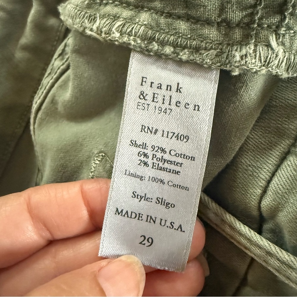 Frank & Eileen Olive Green Sligo Jeans Size 29 - Picture 7 of 11